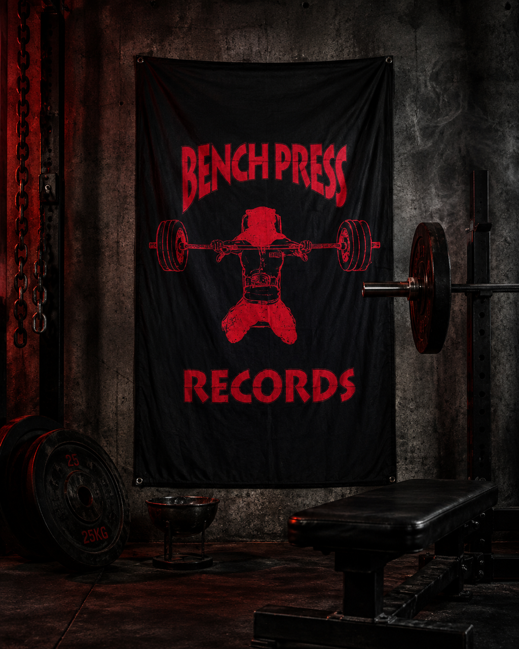 Bench Press Records Gym Banner